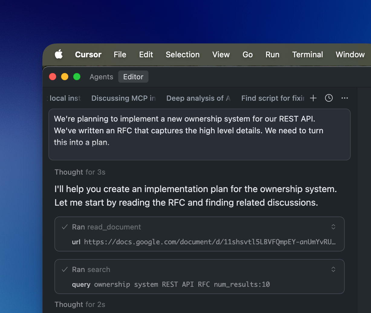 Claude Code calling a Glean agent as an MCP tool